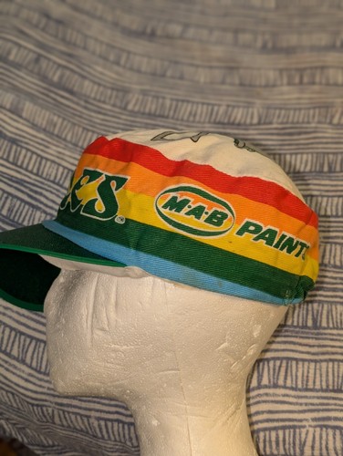 1980s Vintage MAB Paints Philadelphia Eagles Football Painters Hat Cap Rainbow - Picture 2 of 14