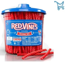 Licorice Candy Red Twists Soft Chewy 3.5 Lb Jar Classic Treat for Sharing