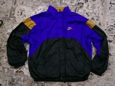 Vintage 90s Nike Cross Training Windbreaker Jacket Purple Black Gold Large L VTG