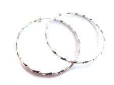 CLIP-ON EARRINGS GOLD OR SILVER PLATED TWISTED HOOPS ASSORTED SIZES NON PIERCED