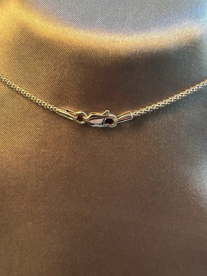 Collar LARIAT Gota Topacio Azul Oro Blanco 14k 6,91 Gramos Foto 2 de 4