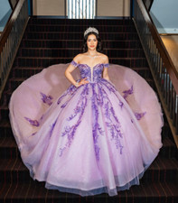 Glittering Lavender Quinceanera Dresses Sequins Ball Gowns Off the Shoulder