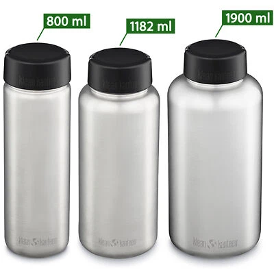 Klean Kanteen Wide Edelstahl Weithalsflasche Trinkflasche Schraubdeckel Outdoor