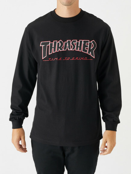 red and black thrasher shirt