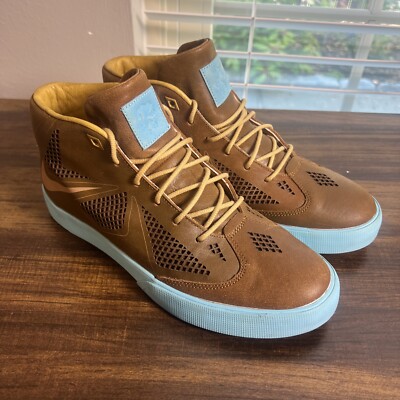 Nike LeBron X NSW Lifestyle NRG Hazelnut Pale Blue Gold 582553-200 Size 8 2013