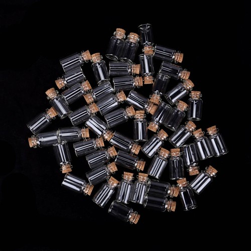 50x Clear Glass Bottles with Cork Stoppers Mini Small Vials Wedding Message Jars - Picture 12 of 12
