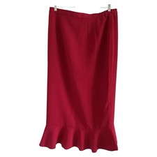 LISA RENE Women’s Red 100% Polyester w/Acetate Lining Pencil Skirt-PLUS Size 16