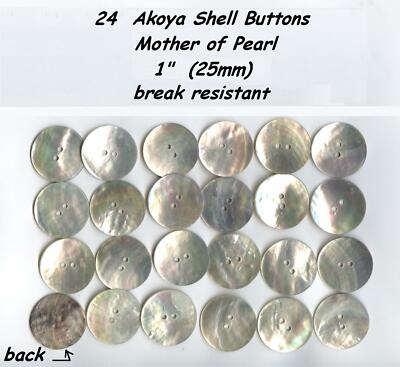 24 Akoya Shell Mother of Pearl Buttons 1