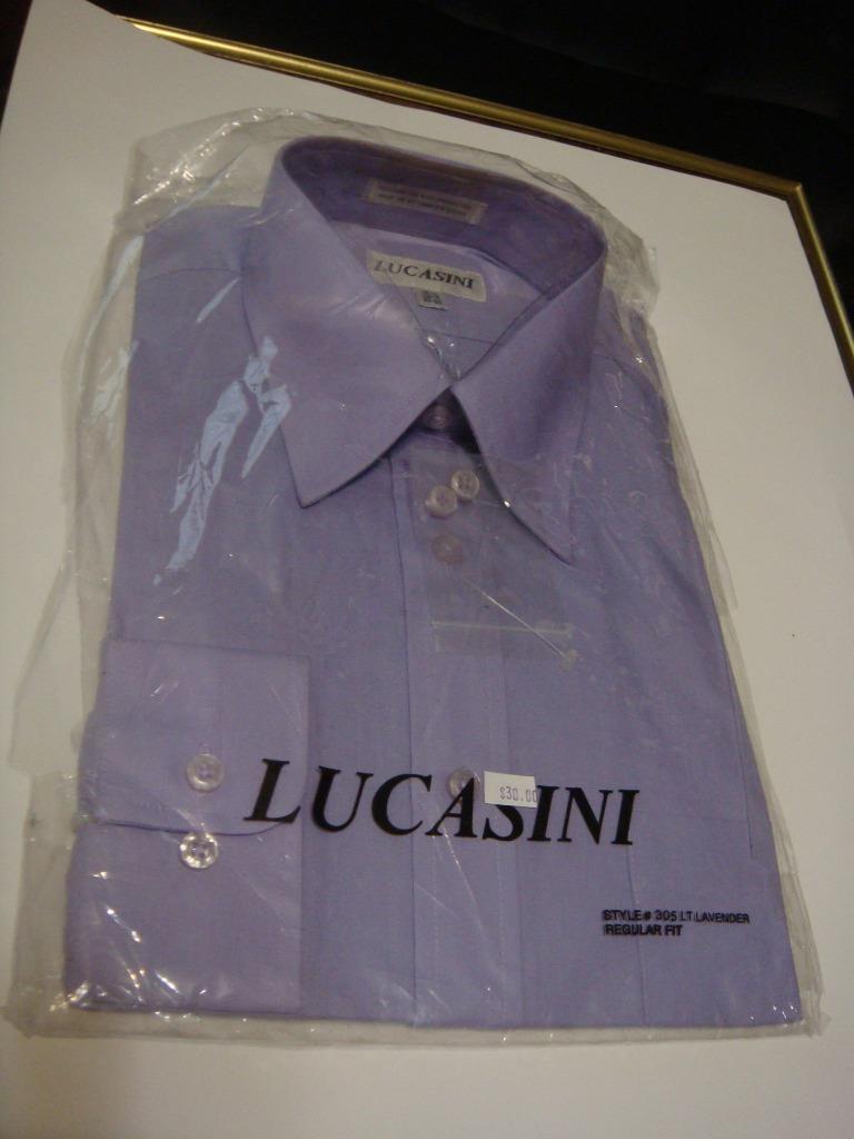 Lucasini Dress Shirt Lavender 15 1/2 32-33 NOS Vintage Long Sleeve | eBay