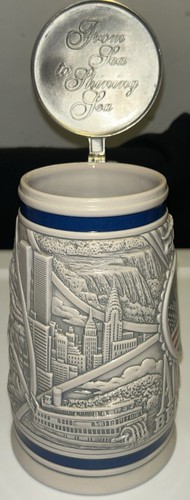 Vintage 2002 Avon America The Beautiful Pewter Beer Stein, Freiheitsstatue 911 - Bild 2 von 11