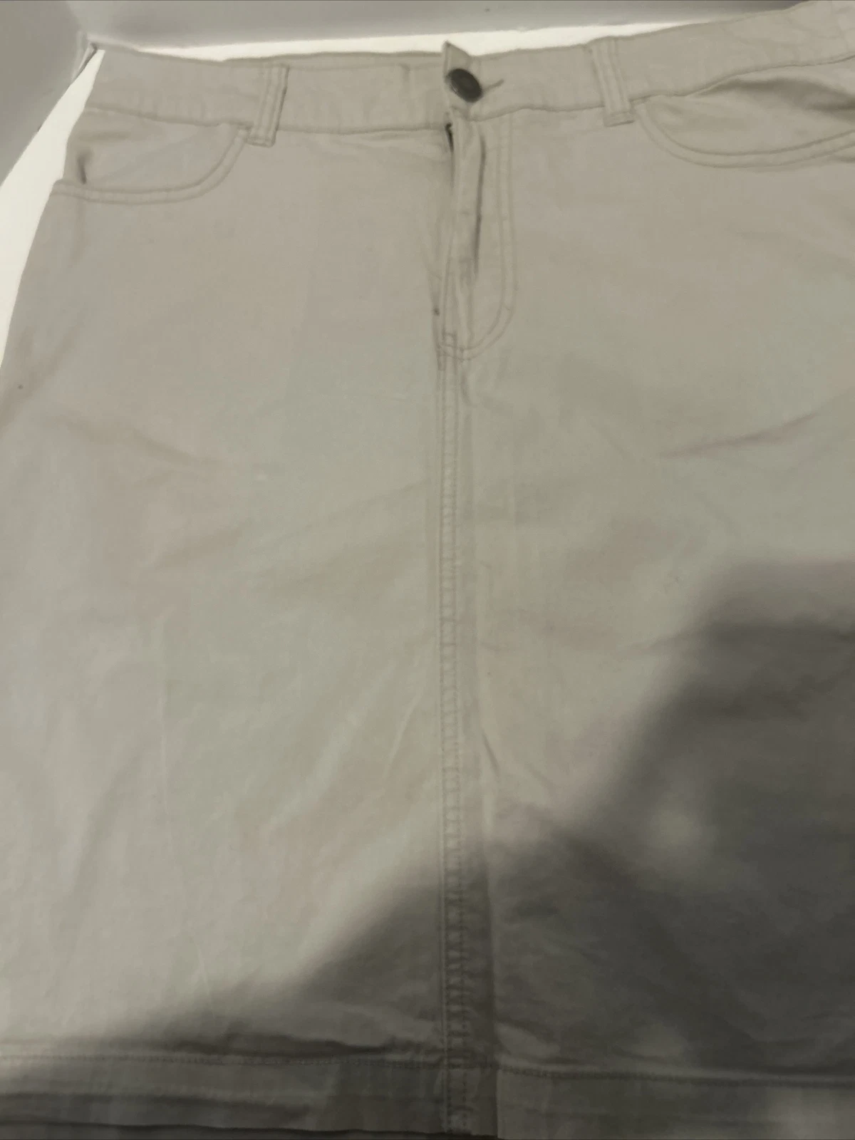 kim rogers tan skirt Modest Zip Closure Pockets Belt Loops Size 12