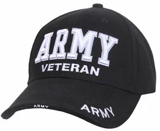 US Army Veteran Ballcap Baseball Cap Military Black Hat Low Profile Rothco 3951