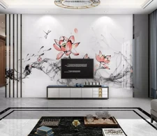 3D Dragonfly Fish ZHUA7125 Wallpaper Wall Murals Removable Self-adhesive Zoe