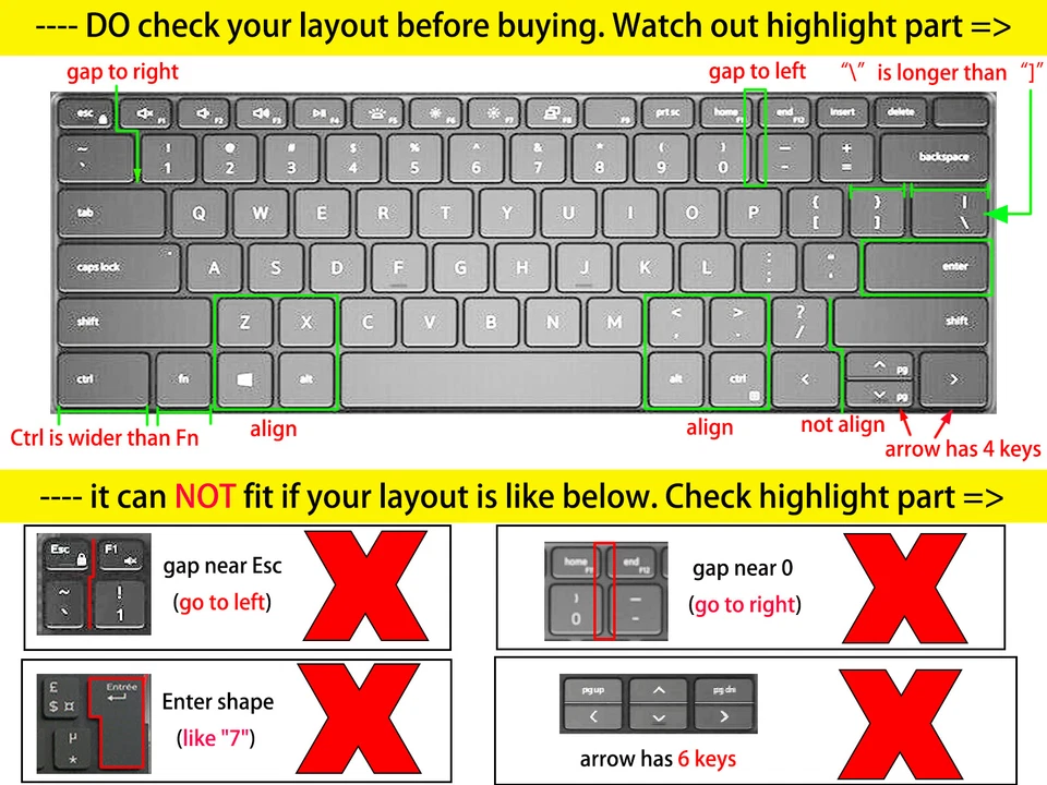 Cubierta de revestimiento de teclado para Dell XPS 17-9710 17-9720 17-9730 15-9520 15-9530 Foto 2 de 2