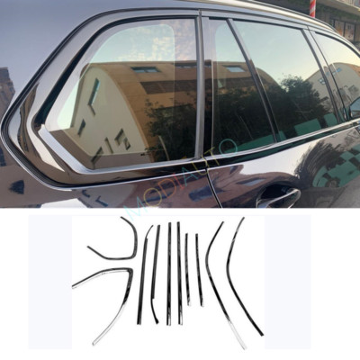 Window Moulding Seal Belt Strips Cover for BMW X5 F15 2014-2018 Black Titanium