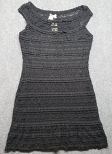 Sophie Max Studio Romana Sheath Dress Womens XL Black Stretch Lace Fitted New