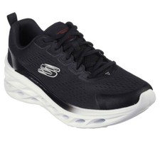 Man Skechers Glide Step Swift Frayment Lace Up Shoe 232634 Black/White Brand New