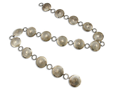 Authentic Sterling Silver Navajo Concho Belt Vintage 1980’s signed by artist Accessories | Authentic Sterling Silver Navajo Concho Belt  main image 3