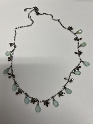 Sterling Silver Aqua Chalcedony Necklace YS INDIA