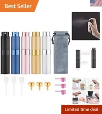 Elegant Refillable Cologne Sprayers - 5 Vibrant Colors, Compact 8ml Size