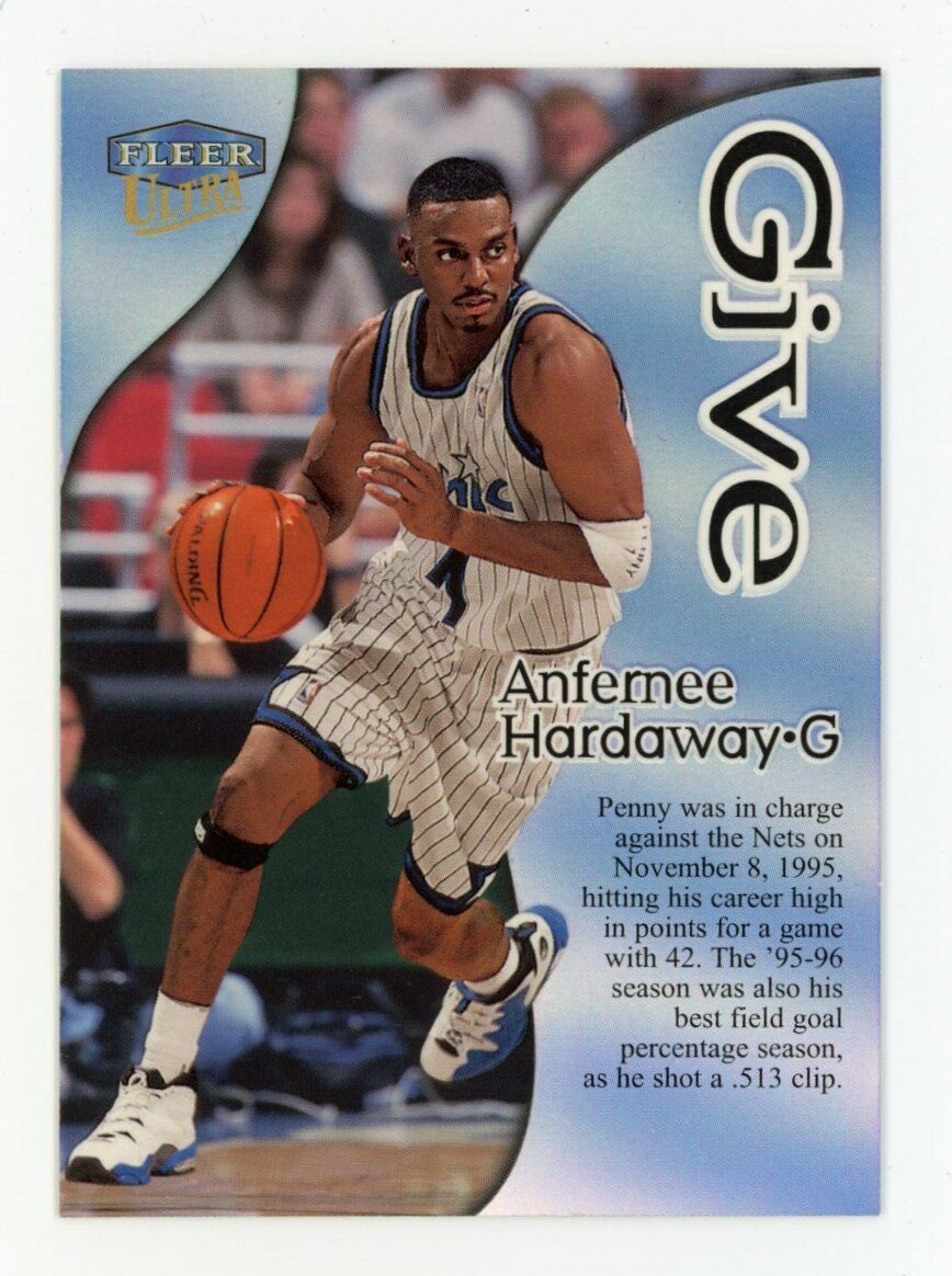 その他 Jordan Holding Court Anfernee Hardaway 1996-97 Collector's Choice Jumbo #4 Michael Jordan Anfernee