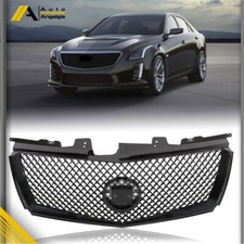 Front Bumper Upper Grille Mesh For Cadillac Cts 2008 2009-2013 Gloss Black Grill