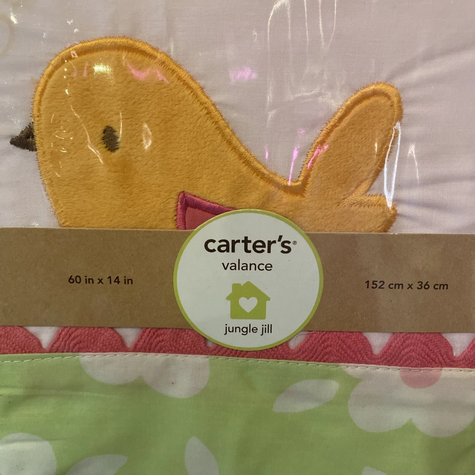 Carter's Jungle Jill Bird Window Valance 60"x 14" New In Package - Image 4 of 4