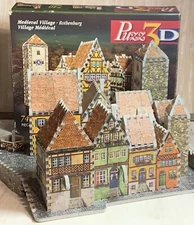 Puzz 3D Medieval Village Rothenburg 1997 Dimensional Puzzle 98% Complete