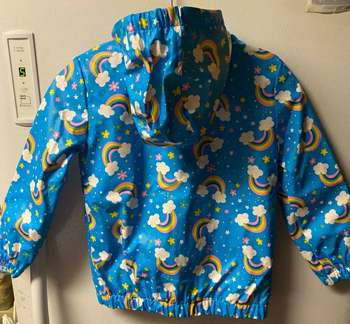 Girl's Rainbow Hooded Rain Jacket Size: 4 NWT - Picture 2 of 4