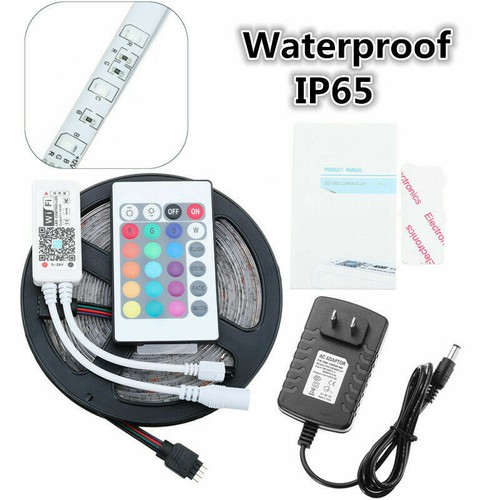 5M RGB LED WIFI Strip Light Control Waterproof Lamp For echo Alexa Google Home - Picture 13 of 14