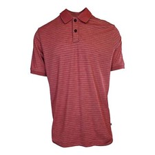 Tommy Bahama Men's DK Havana Pink Striped Performance Polo T-Shirt S/S S07