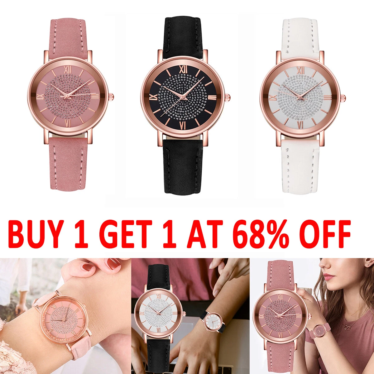 Ladies Wrist Watches Leather Strap Watch Womens Quartz Analogue