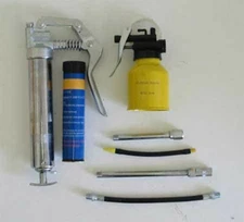 Mini Grease Oil Can Kit w/ Flex Hose & Nozzles – Steel Pump for Car, Shop, Farm