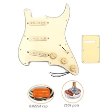 Loaded Prewired Pickguard Alnico V SSS Pickup Back Plate for Fender ST Strat