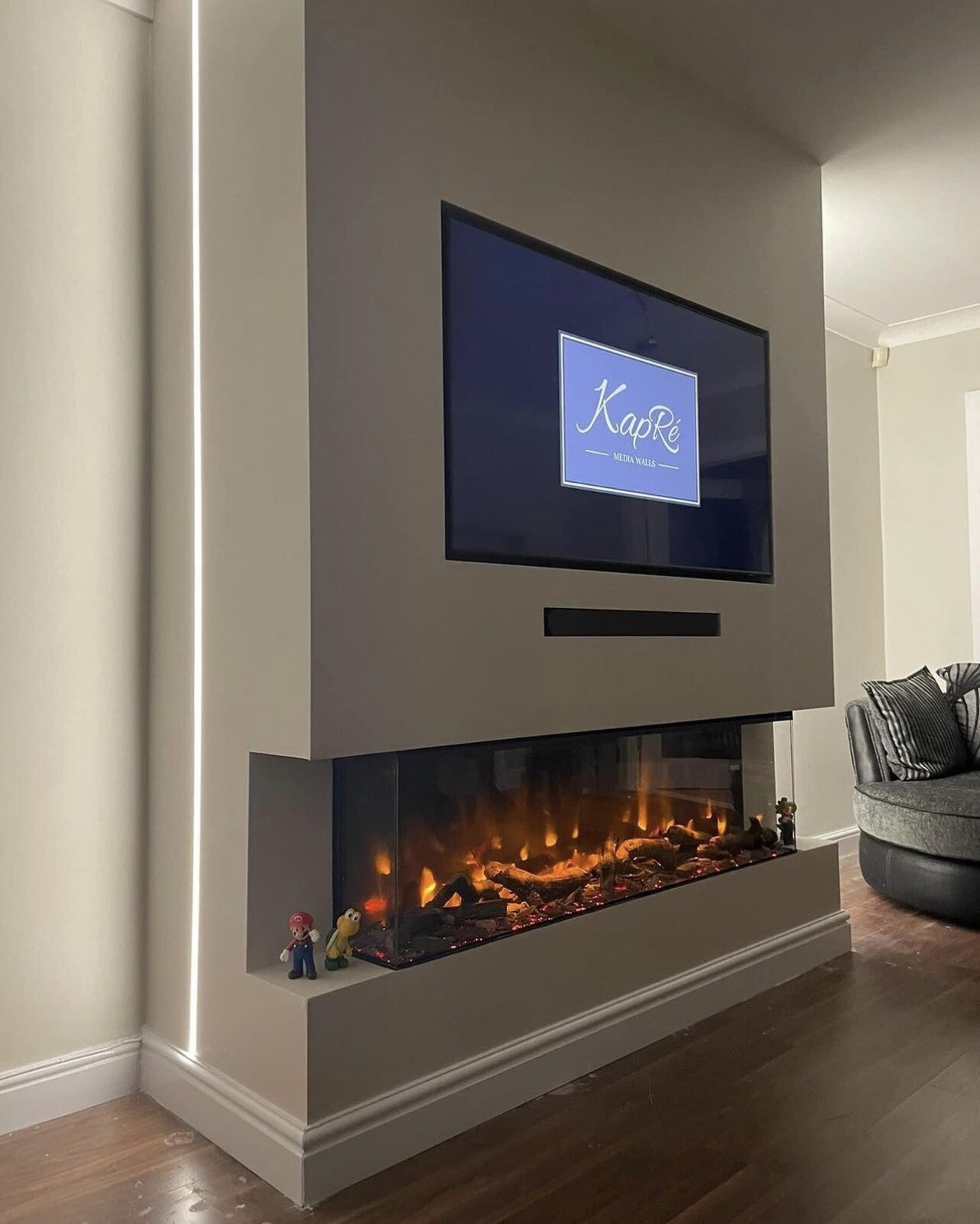 Electric Fire 1500mm 60inch HD panoramic 3/2/1 side glass media wall fire |  eBay