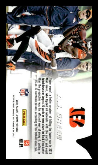 2014 Panini Prizm #HT8 A.J. Green Hands Team Cincinnati Bengals - Image 2 of 2
