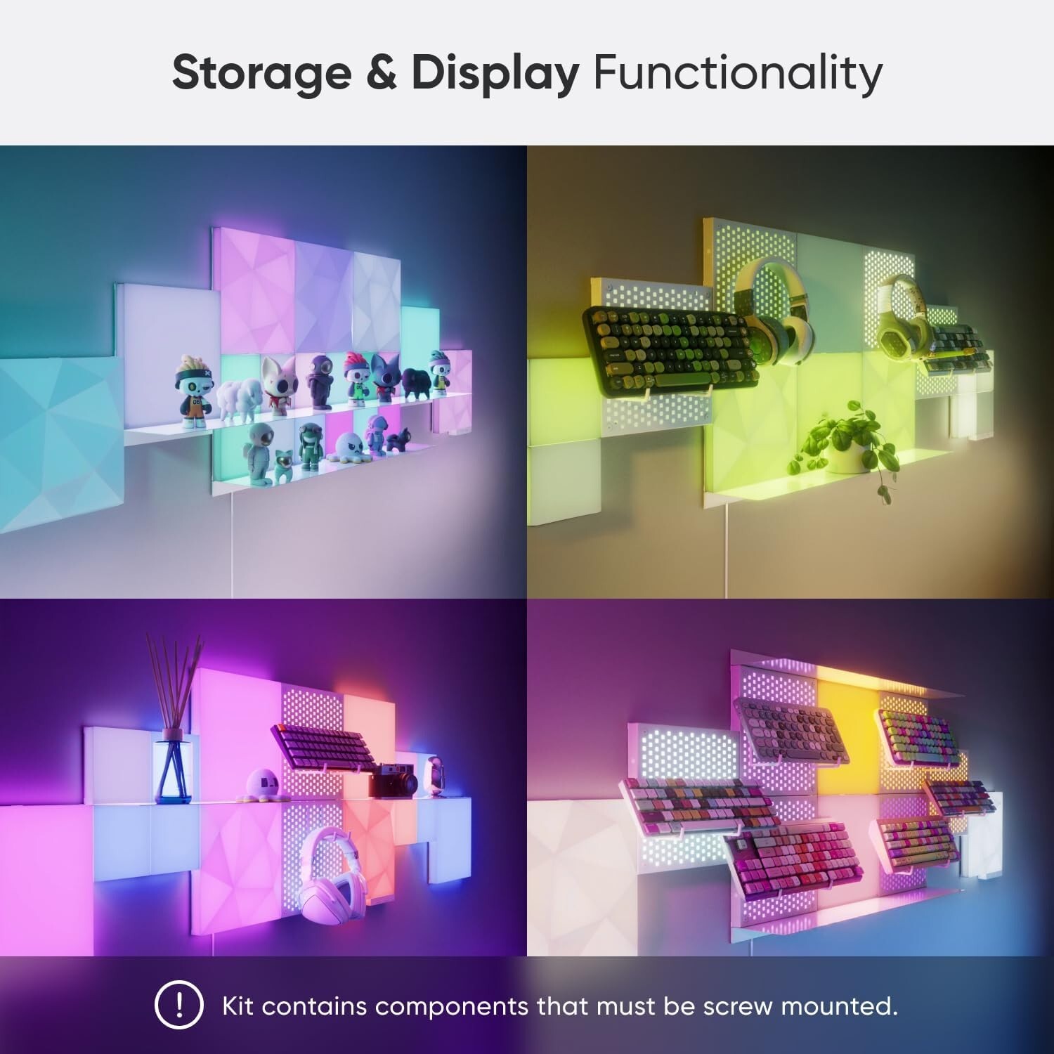 Nanoleaf Blocks Combo XL Smart Light Kit with Shelf & 9 Panels