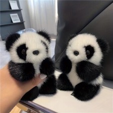 Cute Panda Imitation Mink Fur Pendant Car Key Chain Pendant Plush Bag Hanging