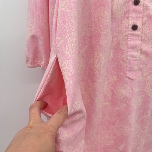 Nakeu Awai Hawaiian Dress Women Large Pink Balloon Sleeve Rose Loke MuuMuu Maxi - Picture 5 of 15