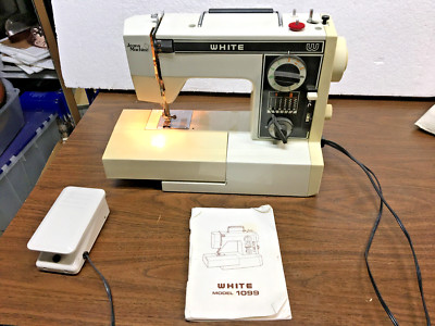 White Sewing Machine Jeans Machine Model 1099 w Pedal & Manual, Zig Zag