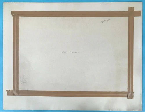 Antik expressives Gemälde Eze Côte d’Azur bei Monaco Nizza Franz Heckendorf 1952 - Bild 7 von 12