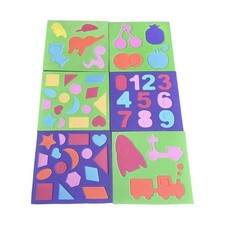 6Pcs Jigsaw Puzzle Number Shape Matching EVA Learning Activities Cognition