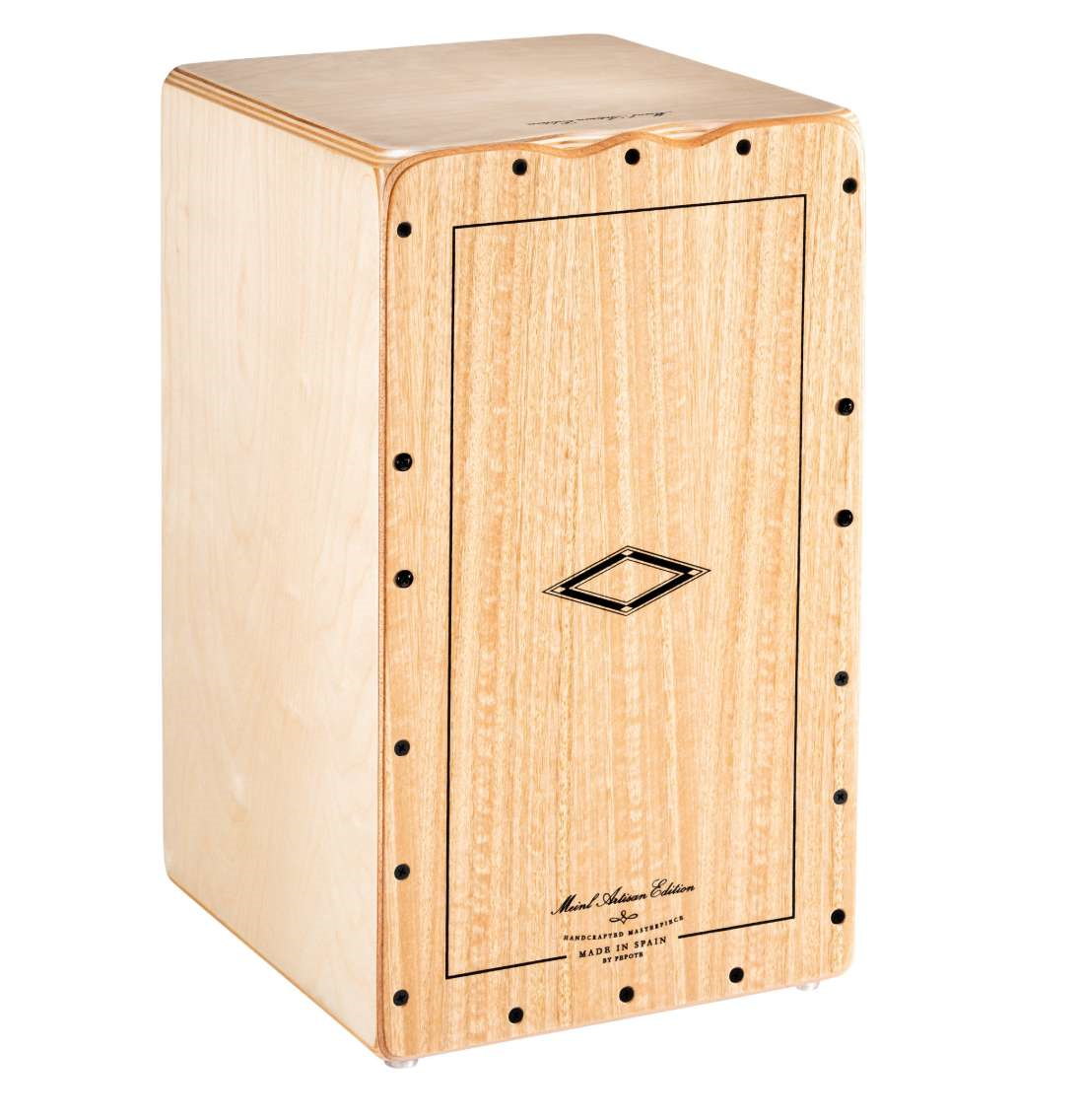 Meinl AETLLE Artisan Edition Cajon Drum, Tango Line, Light Eucalyptus Frontplate