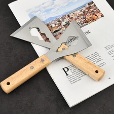 2pcs Multifunction Putty Knife Steel Scraper Wooden Handle Paint Removal Tool