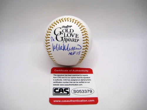 MIKE MUSSINA BASEBALL HALL OF FAMER AUTOGRAPHED GOLD GLOVE BASEBALL COA FR SHIP