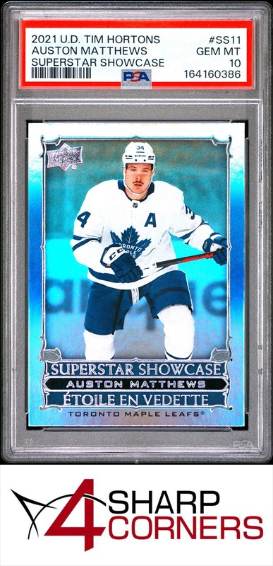 2021 UPPER DECK TIM HORTON SUPERSTAR SHOWCASE #SS11 AUSTON MATTHEWS POP 1 PSA 10