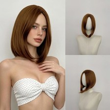 Bob For wig Light Brown for Women 50cm with Center Part and High Temp Fiber
