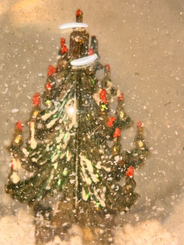 Perzy Albero di Natale Mappamondo Neve Base Legno Austria 4 Pollici Vintage - Foto 3 di 6