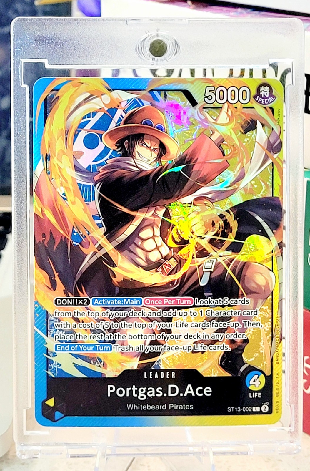 One Piece CCG Ultra Deck the Three Brothers Foil, Leader #ST13-002 Portgas.D.Ace