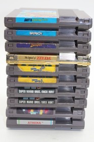 Lotto (10) Giochi Nintendo NES ROTTI; Mario 3 DuckTales Zelda Paperboy Simpsons...